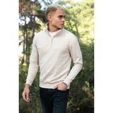 Buratti Pamuklu Regular Fit Yarım Fermuarlı Dik Yaka Kazak Erkek Kazak 456112 - Bej