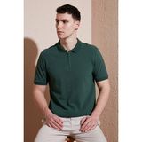 Buratti Pamuklu Regular Fit Yarım Fermuarlı Polo Yaka T Shirt Erkek Polo Yak T Shirt 5903008 - Nefti - XL