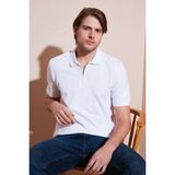 Buratti Pamuklu Regular Fit Yarım Fermuarlı Polo Yaka T Shirt Erkek Polo Yaka T Shirt 5901029 - Kırık Beyaz - XL