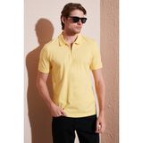 Buratti Pamuklu Regular Fit Yarım Fermuarlı Polo Yaka T Shirt Erkek Polo Yaka T Shirt 5901029 - Sarı