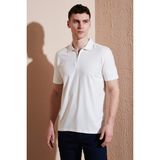 Buratti Pamuklu Regular Fit Yarım Fermuarlı Polo Yaka T Shirt Erkek Polo Yaka T Shirt 5902972 - Ekru