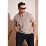 Buratti Pamuklu Regular Fit Yarım Fermuarlı T Shirt Erkek T SHİRT 5902653 - Vizon - 2XL