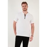Buratti Pamuklu Regular Fit Yarım Fermuarlı T Shirt Erkek T Shirt 5902653 - XL - Beyaz