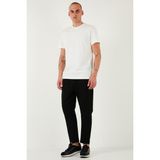 Buratti Pamuklu Regular Fit Yüksek Bel Düz Paça Çimalı Jogger Pantolon Erkek Pantolon 5908058 - Siyah - 2XL