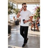 Buratti Pamuklu Regular Fit Yüksek Bel Düz Paça Çimalı Jogger Pantolon Erkek Pantolon 5908058 - Siyah - XL