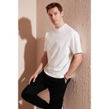 Buratti Pamuklu Relaxed Fit Sıfır Yaka T Shirt Erkek T Shirt 5905446 - 2XL - Ekru