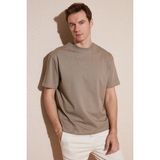 Buratti Pamuklu Relaxed Fit Sıfır Yaka T Shirt Erkek T Shirt 5905446 - Vizon
