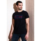 Buratti Pamuklu Slim Fit Bisiklet Yaka Baskılı T Shirt Erkek T Shirt 541HIGHER - Siyah
