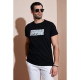Buratti Pamuklu Slim Fit Bisiklet Yaka Baskılı T Shirt Erkek T Shirt 541TOLIVE - Siyah - XL