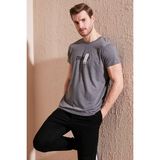 Buratti Pamuklu Slim Fit Bisiklet Yaka T Shirt Erkek T Shirt 541CHANGE24 - Antrasit