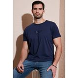Buratti Pamuklu Slim Fit Bisiklet Yaka T Shirt Erkek T Shirt 541FOLLOW - Lacivert