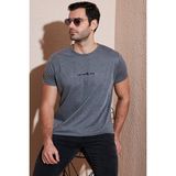 Buratti Pamuklu Slim Fit Bisiklet Yaka T Shirt Erkek T Shirt 541WIND - Antrasit