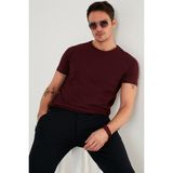 Buratti Pamuklu Slim Fit Bisiklet Yaka T Shirt Erkek T Shirt 59020001 - Vişne