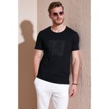 Buratti Pamuklu Slim Fit Bisiklet Yaka T Shirt Erkek T Shirt 646R7940 - Siyah