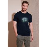 Buratti Pamuklu Slim Fit Bisiklet Yaka T Shirt Erkek T Shirt 646R8120 - Lacivert