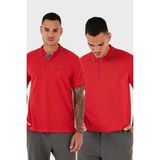 Buratti Pamuklu Slim Fit Düğmeli 2'li Paket Polo Yaka T Shirt Erkek Polo Yaka T Shirt 5902118S2 - 023-Kırmızı