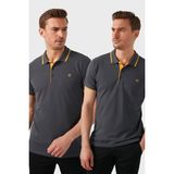 Buratti Pamuklu Slim Fit Düğmeli 2'li Paket Polo Yaka T Shirt Erkek Polo Yaka T Shirt 5902118S2 - 201-Antrasit