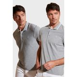 Buratti Pamuklu Slim Fit Düğmeli 2'li Paket Polo Yaka T Shirt Erkek Polo Yaka T Shirt 5902118S2 - 54463 Gri Melanj - 2XL