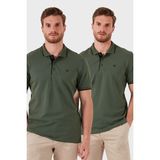 Buratti Pamuklu Slim Fit Düğmeli 2'li Paket Polo Yaka T Shirt Erkek Polo Yaka T Shirt 5902118S2 - Haki - Haki