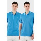 Buratti Pamuklu Slim Fit Düğmeli 2'li Paket Polo Yaka T Shirt Erkek Polo Yaka T Shirt 5902118S2 - Mat Koyu Mavi