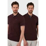 Buratti Pamuklu Slim Fit Düğmeli 2'li Paket Polo Yaka T Shirt Erkek Polo Yaka T Shirt 5902118S2 - VR223 Vişne