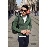 Buratti Pamuklu Slim Fit Kanguru Cepli Fermuar Detaylı Kapüşon Yaka Erkek Sweat 575707 NEFTİ