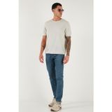 Buratti Pamuklu Slim Fit Normal Bel Dar Paça Jeans Erkek Kot Pantolon 1124C041NAPOLI MAVİ