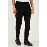 Buratti Pamuklu Slim Fit Normal Bel Daralan Paça Çimalı Pantolon Erkek Pantolon 5908088 - Siyah