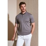 Buratti Pamuklu Slim Fit Polo T Shirt Erkek Polo T Shirt 646R1000 - Vizon - Füme