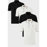 Buratti Pamuklu Slim Fit Şerit Detaylı Düğmeli Polo Yaka 4'lü T Shirt Erkek T Shirt 5902118S4 - XL - Siyah - Siyah - Beyaz