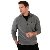 Buratti Regular Fit Anti-Pilling Tüylenme Yapmayan Fermuarlı Dik Yaka Kışlık Şardonlu Erkek Polar (Gri, XXL)