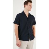 Buratti Regular Fit Apaş Yaka Kısa Kollu Erkek Gömlek CF24S117927 LACİVERT