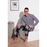 Buratti Regular Fit Bisiklet Yaka Kışlık Yumuşak Dokulu Polar Pijama Takımı Erkek Pijama Takımı 6096100 - 2XL - Gri