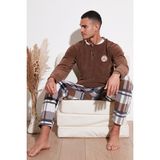 Buratti Regular Fit Bisiklet Yaka Kışlık Yumuşak Dokulu Polar Pijama Takımı Erkek Pijama Takımı 6096100 - Camel