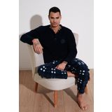 Buratti Regular Fit Bisiklet Yaka Kışlık Yumuşak Dokulu Polar Pijama Takımı Erkek Pijama Takımı 6096