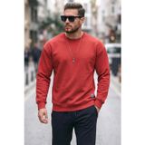 Buratti Regular Fit Bisiklet Yaka Pamuklu İçi Tüylü Yumuşak Şardonlu Erkek Sweat 5905255 BAYRAK KIRMIZI