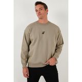Buratti Regular Fit Bisiklet Yaka Pamuklu Içi Tüylü Yumuşak Şardonlu Sweat Erkek Sweat 5905405 - Vizon Bizon - XL