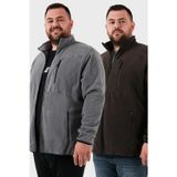 Buratti Regular Fit Dik Yaka Fermuarlı Büyük Beden 2'li Paket Polar Erkek Hırka 5906028BS2 ANTRASİT-GRİ