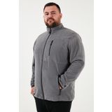 Buratti Regular Fit Dik Yaka Fermuarlı Büyük Beden Polar Hırka Erkek HIRKA 5906028B