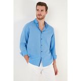 Buratti Regular Fit Düğmeli Yaka % 100 Pamuk Gömlek Erkek Gömlek CF20S111871 - Koyu Mavi