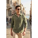 Buratti Regular Fit Klasik Yaka Uzun Kollu Gömlek Erkek Gömlek CF26S121640 - Haki