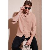 Buratti Regular Fit Uzun Kollu Düğmeli Yaka Gömlek Erkek Gömlek CF25S116777 - 2XL - Kahverengi