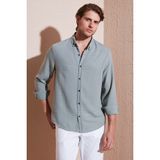 Buratti Regular Fit Uzun Kollu Düğmeli Yaka Gömlek Erkek Gömlek CF25S116777 - XL - Mint