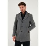 Buratti Slim Fit Apaş Yaka Astarlı Kaşe Erkek Kaban 584K1217 AÇIK GRİ