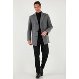 Buratti Slim Fit Apaş Yaka Astarlı Kaşe Kaban Erkek Kaban 584K1217 - Açık Gri - XL