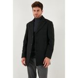 Buratti Slim Fit Apaş Yaka Astarlı Kaşe Kaban Erkek Kaban 584K1217 - Füme