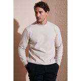 Buratti Slim Fit Bisiklet Yaka Pamuklu Kazak Erkek Kazak 456201 - Bej - 3XL