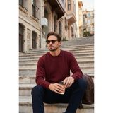 Buratti Slim Fit Bisiklet Yaka Pamuklu Kazak Erkek Kazak 456201 - Mürdüm - XL