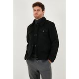 Buratti Slim Fit Ceket Yaka Astarlı Kaşe Kaban Erkek KABAN 58400347