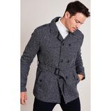 Buratti Slim Fit Cepli Pamuklu Kaşe Erkek Kaban 5841015 Lacivert Noktalı